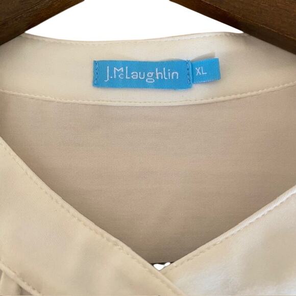 J. McLaughlin Ivory Long Sleeve Button Up Blouse - XL - Picture 4 of 4